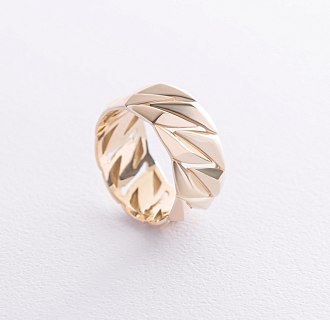 Широкое кольцо "Odette" в желтом золоте к07956 №3