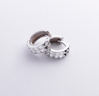 Серьги - кольца "Monica" в белом золоте с08854 №5