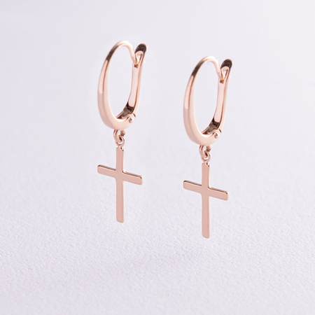 Золотые серьги "Крестики" - интернет-магазина Mono Jewelry