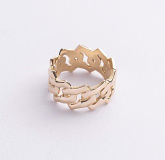 Широкое золотое кольцо "Catalina" к08183 №5