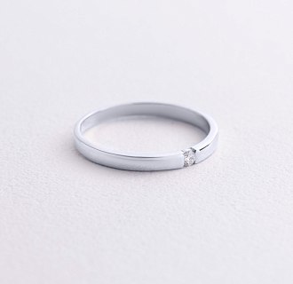 Кольцо с бриллиантом в белом золоте кб0553м №3