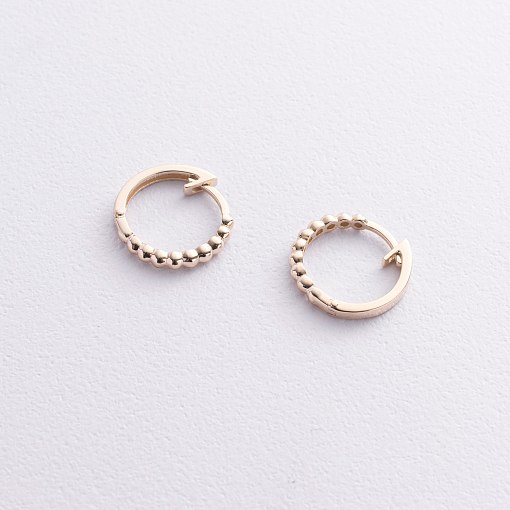 Сережки - кільця в жовтому золоті (кульки) с09045 3