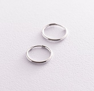 Сережки - кільця в сріблі (1.5 см) 122338 №4