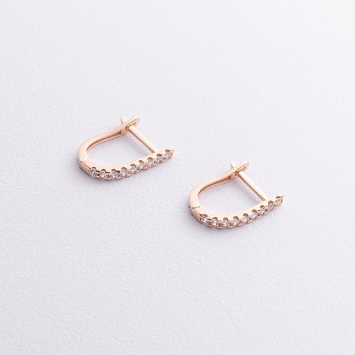 Золоті сережки з фіанітами с09136 3