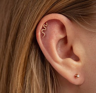 Одиночна золота сережка 