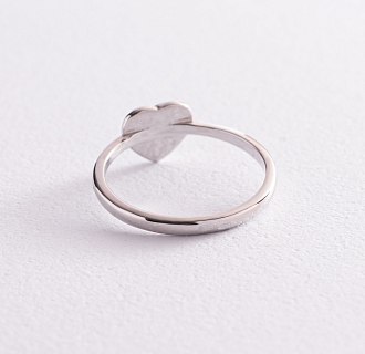 Серебряное кольцо "Сердечко" с эмалью 112638 №4