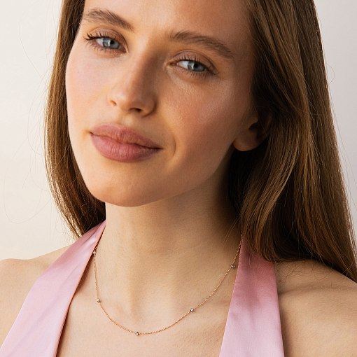 Колье "Шарики" в красном золоте кол02582 2