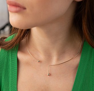 Колье - чокер "Ariana" (красное золото) с шариками кол02603 №5