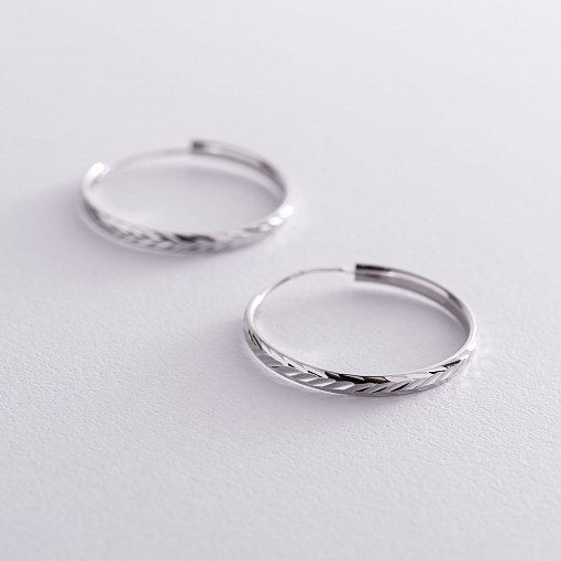 Сережки - кільця в сріблі (3.0 см) 122949