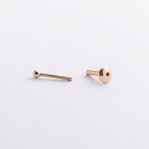 Одиночная серьга для хеликса "Шарик" (желтое золото) mini 1642ж 2