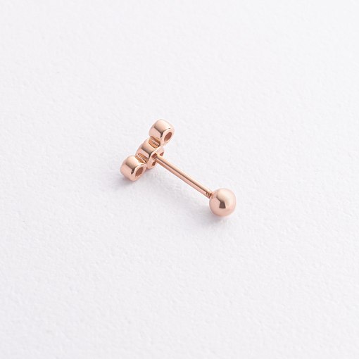 Одиночна золота сережка для хелікса (фіаніти) з40069ч 3