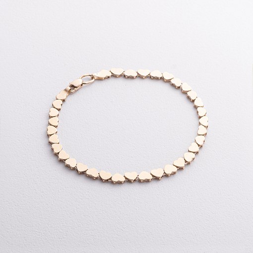 Браслет "Сердечки" в желтом золоте б05783