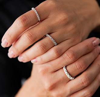 Золота каблучка з діамантами кб0640lg №2