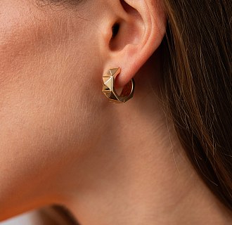 Серьги - кольца "Claire" в желтом золоте с08949 №6