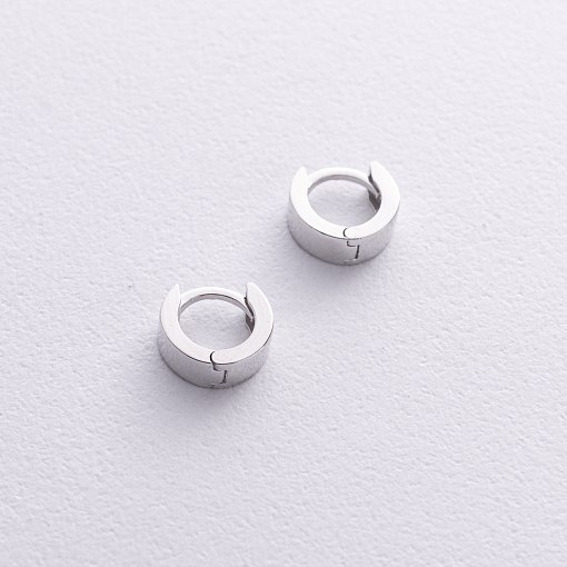 Серьги - кольца в белом золоте mini с08820 5