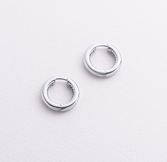 Серьги - кольца "Milley" в белом золоте с08881