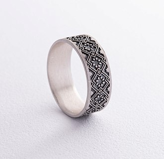 Серебряное кольцо "Вышиванка" 1114 №15