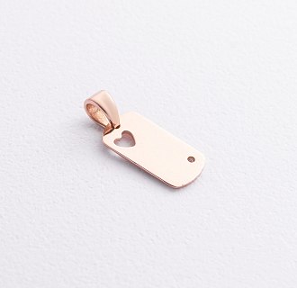 Кулон "Сердечко" для гравировки (красное золото) п03243 №2