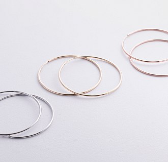Сережки - кільця в білому золоті (5.3 см) с08532 №3