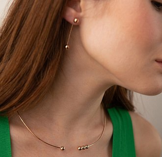 Колье - чокер "Emilia" (красное золото) с шариками кол02601 №4