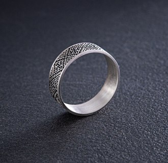 Серебряное кольцо "Вышиванка - сварга" 1115 №10