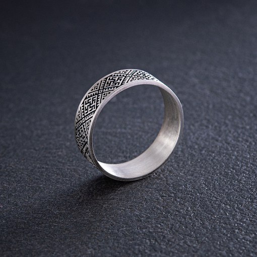 Серебряное кольцо "Вышиванка - сварга" 1115 10