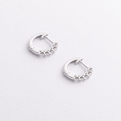 Золоті сережки - кільця з діамантами сб0548mi 2