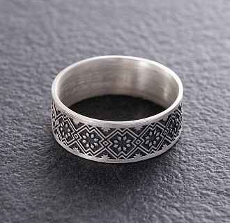 Серебряное кольцо "Вышиванка" 1114 №5