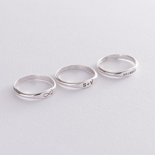 Серебряное кольцо для гравировки 112591 8