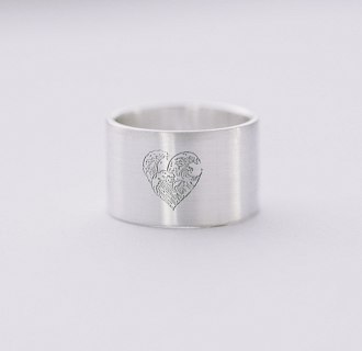 Серебряное кольцо с гравировкой "Волны любви" 112143л №3