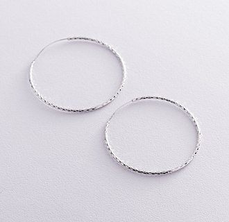 Сережки - кільця в сріблі (5.3 см) 122956 №4