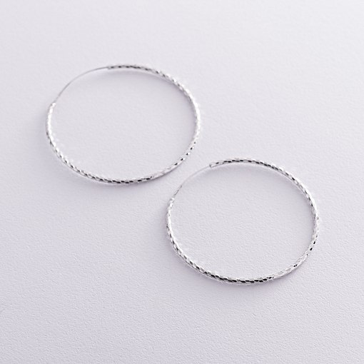 Сережки - кільця в сріблі (5.3 см) 122956 4