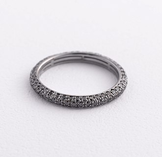 Золотое кольцо с черными бриллиантами кб0242sth №3