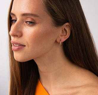 Серьги - кольца "Bamboo" в красном золоте с09141 №2