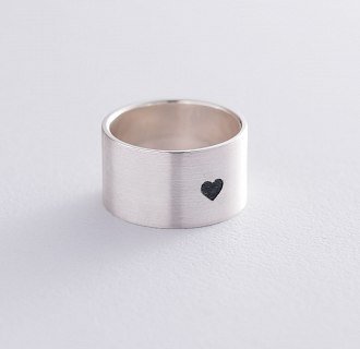 Серебряное кольцо с гравировкой "Сердце" 112143сер №16