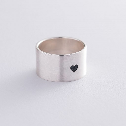 Серебряное кольцо с гравировкой "Сердце" 112143сер 16