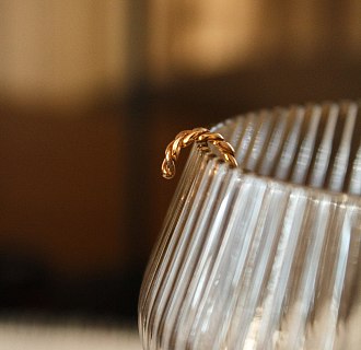 Серьга - каффа "Цепочка" в красном золоте с07912 №10