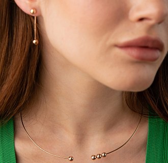 Колье - чокер "Emilia" (красное золото) с шариками кол02601 №7