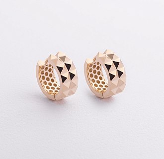 Серьги - кольца в желтом золоте с09006