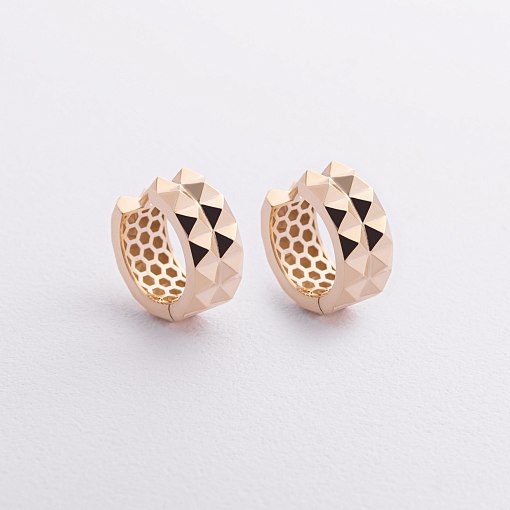 Сережки - кільця у жовтому золоті с09006