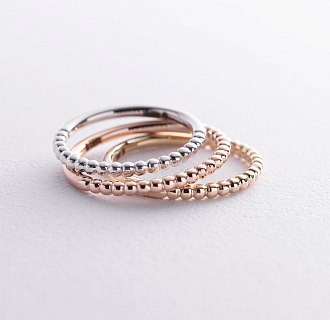 Шариковое кольцо "Одри" в желтом золоте к07597 №7