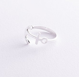 Серебряное кольцо "Якорь" 112536