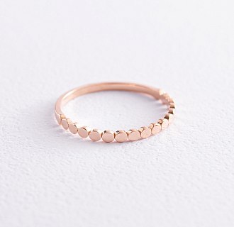 Минималистичное кольцо "Кружочки" в красном золоте к07088 №3