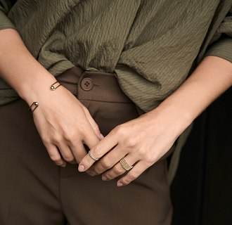 Кольцо "Рейчел" с шариками (желтое золото) к07333 №22