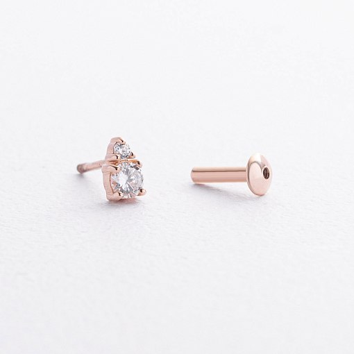 Одиночна золота сережка для хелікса (фіаніти) 1711ч 3