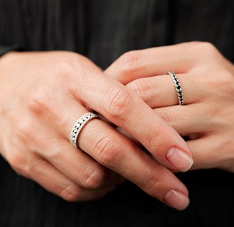 Золотое кольцо с черными бриллиантами кб0657ca №6