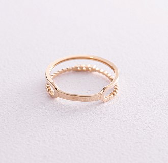 Двойное кольцо "Мириам" с фианитами (желтое золото) к07114 №5