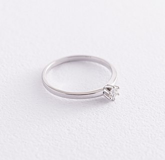 Золотое помолвочное кольцо с бриллиантом кб0357y №2