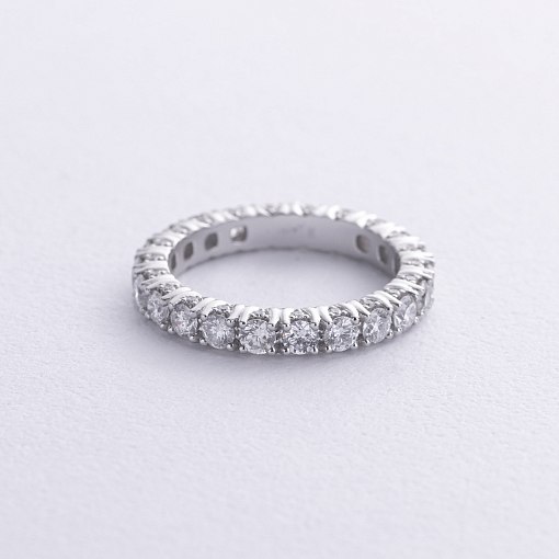 Кольцо с дорожкой бриллиантов (белое золото) 227701121 3