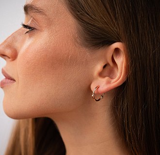 Серьги - кольца "Bamboo" в красном золоте с09141 №4